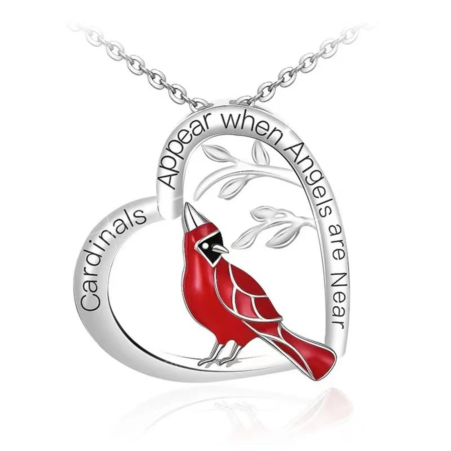 Heart Cardinal Pendant Necklace – Valentine’s & Anniversary Gift