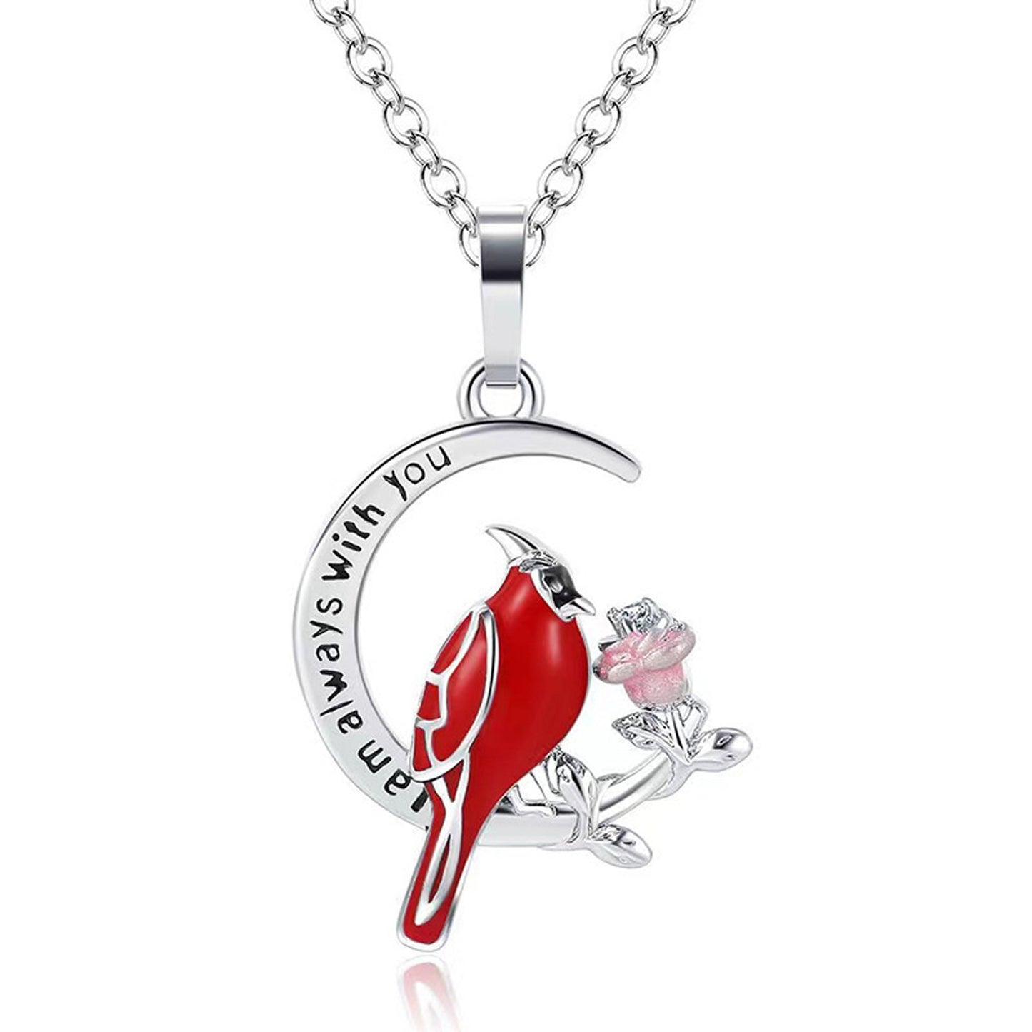 Heart Cardinal Pendant Necklace – Valentine’s & Anniversary Gift