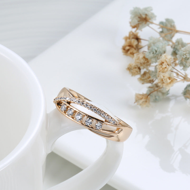 Rose Gold 585 Retro Diamond Ring