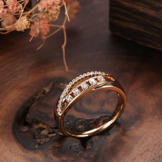 Rose Gold 585 Retro Diamond Ring