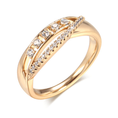 Rose Gold 585 Retro Diamond Ring