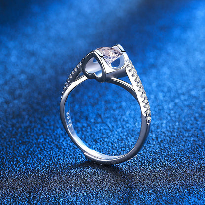 Moissanite Twisted Heart Ring