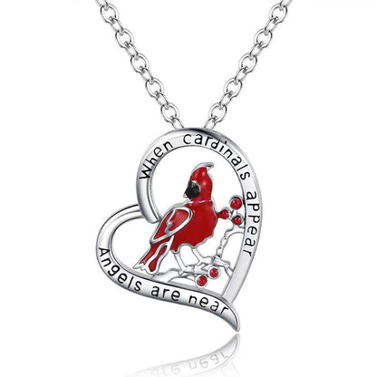 Heart Cardinal Pendant Necklace – Valentine’s & Anniversary Gift