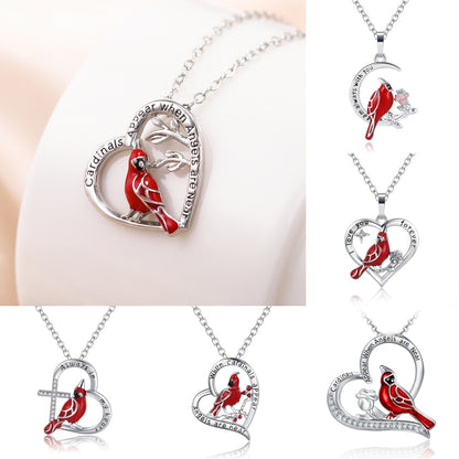 Heart Cardinal Pendant Necklace – Valentine’s & Anniversary Gift